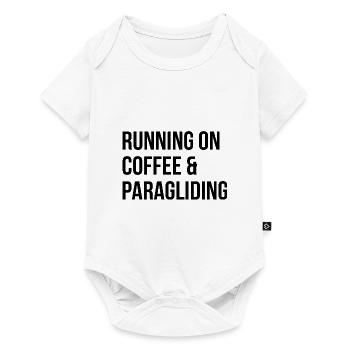 Running On Coffee And Paragliding Paraglider Skydi - Baby Premium Kurzarmbody - Weiß - Vorne
