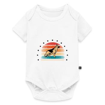 Retro Deutscher Schäferhund Besitzer Hund Liebhaber Deutscher Schäferhund - Baby Premium Kurzarmbody - Weiß - Vorne