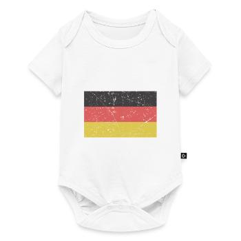 drapeau allemand rayé vintage rétro drapeau - Body à manches courtes Premium Bébé - blanc - Devant
