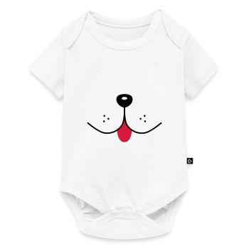 Chien visage drôle chien museau chiens nez bouche - Body à manches courtes Premium Bébé - blanc - Devant