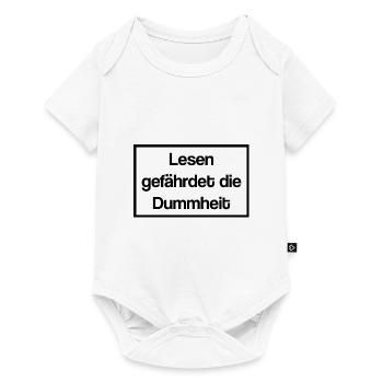 Lesen Gefährdet Die Dummheit Leser Bücherwurm Roma - Baby Premium Kurzarmbody - Weiß - Vorne