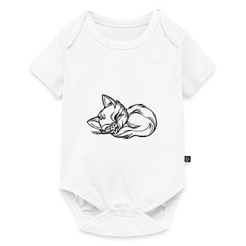 Mignon chaton endormi mignon - Body à manches courtes Premium Bébé - blanc - Devant
