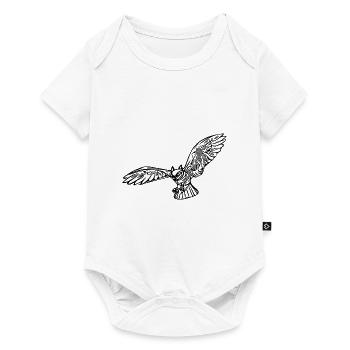 Elegant vintage owl during hunting flight - Baby Premium short-sleeve bodysuit - white - Front