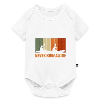 Never Row Alone Kayaking Canoe Kayak Rower Paddle - Baby Premium Kurzarmbody - Weiß - Vorne