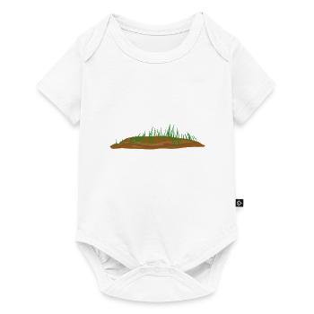 erde boden grass symbol landschaft - Baby Premium Kurzarmbody - Weiß - Vorne