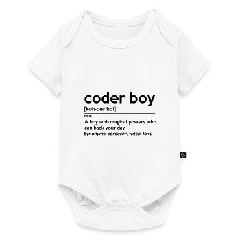 Coding Boy Definition Noun Software Developer Prog - Baby Premium Kurzarmbody - Weiß - Vorne