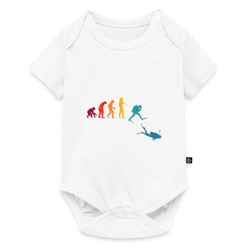Evolution Graphic Diver Diving Scuba Diver Apnoe S - Baby Premium Kurzarmbody - Weiß - Vorne
