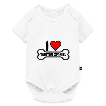 Épagneul tibétain Chien Maman J’aime mon - Body à manches courtes Premium Bébé - blanc - Devant