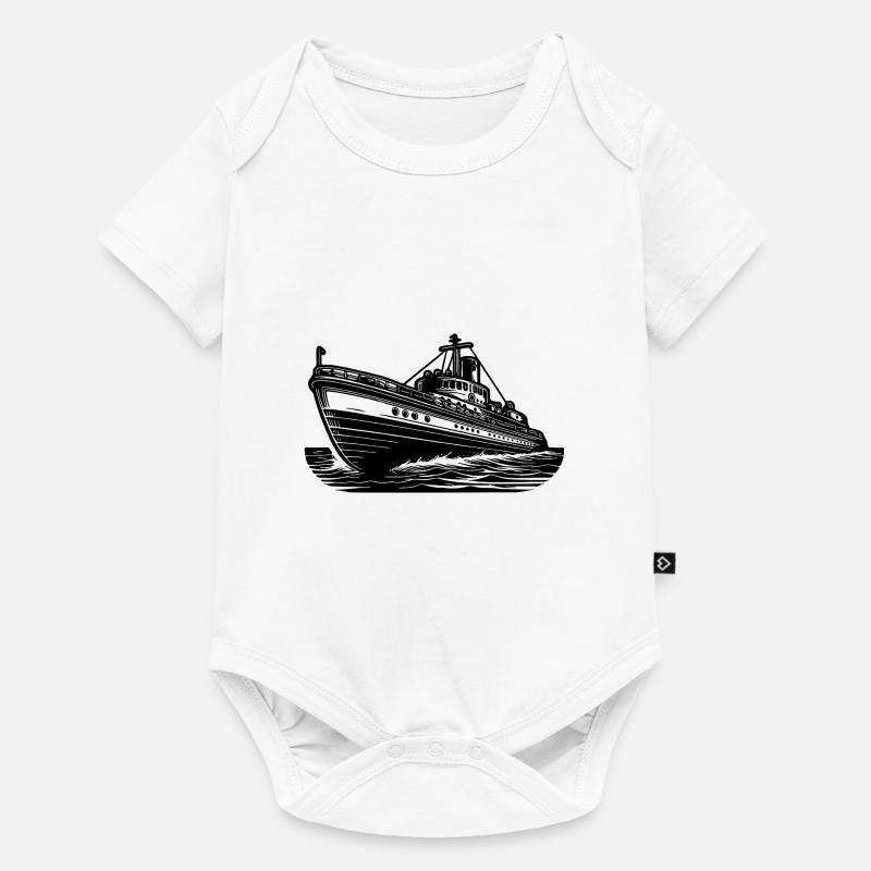 Schnittiges Hochseeschiff Kutter Schlepper - Baby Premium Kurzarmbody - Weiß