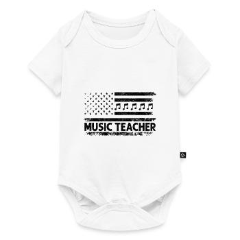 Music Teacher American Flag Patriot USA Musician T - Baby Premium short-sleeve bodysuit - white - Front