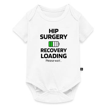 Cadeau de récupération de chirurgie de la hanche hanche artificielle - Body à manches courtes Premium Bébé - blanc - Devant