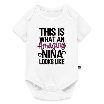Best Nina Grandma Mother's Day Gift Nina Grandmother - Baby Premium short-sleeve bodysuit - white - Front