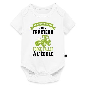 Né Pour Conduire Un Tracteur Cadeau Humour - Body à manches courtes Premium Bébé - blanc - Devant