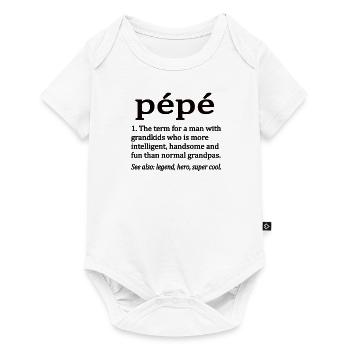 Pepe Papy Funny Fathers Day Pepe Papy Papa - Body à manches courtes Premium Bébé - blanc - Devant