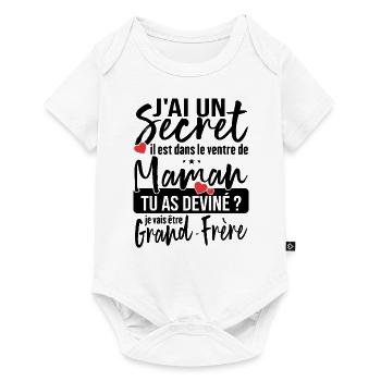 J'ai Un Secret - Devenir Grand-Frère Cadeau Humour - Body à manches courtes Premium Bébé - blanc - Devant