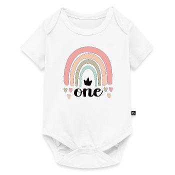 Boho Regenbogen 1. Geburtstag Party Geschenk - Baby Premium Kurzarmbody - Weiß - Vorne
