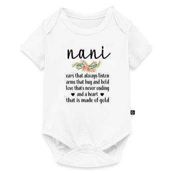 Best Nani Grandma Mother's Day Gift Nani Grandmother - Baby Premium short-sleeve bodysuit - white - Front