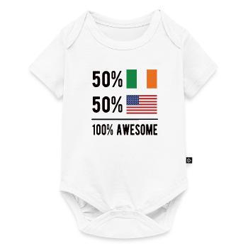 Moitié irlandais moitié américain Usa Irlande Drapeau irlandais - Body à manches courtes Premium Bébé - blanc - Devant