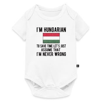 Proud Hungarian Hungary Origin Hungarian flag - Baby Premium short-sleeve bodysuit - white - Front