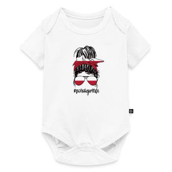 Fière Pologne Polonaise Drapeau Racines polonaises - Body à manches courtes Premium Bébé - blanc - Devant