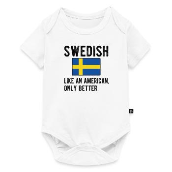 Suédois Suède Drapeau Origine suédoise - Body à manches courtes Premium Bébé - blanc - Devant