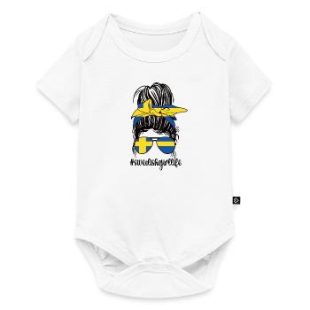 Suédois Suède Drapeau Racines suédoises - Body à manches courtes Premium Bébé - blanc - Devant