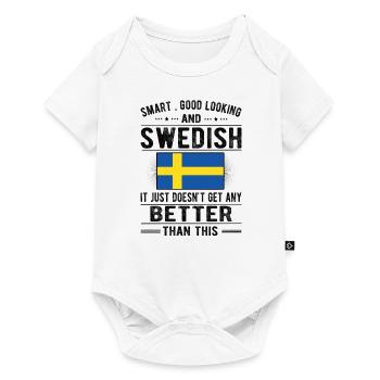 Suédois Suède Drapeau Origine suédoise - Body à manches courtes Premium Bébé - blanc - Devant