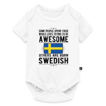 Suédois Suède Drapeau Origine suédoise - Body à manches courtes Premium Bébé - blanc - Devant