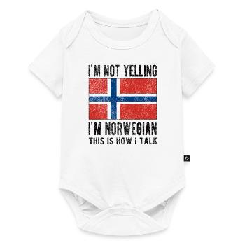 Norvège norvégienne Origine Drapeau norvégien - Body à manches courtes Premium Bébé - blanc - Devant