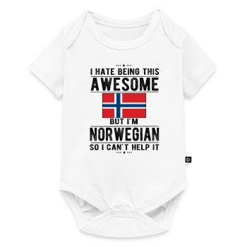Norvège Norvégienne Drapeau Origine norvégienne - Body à manches courtes Premium Bébé - blanc - Devant