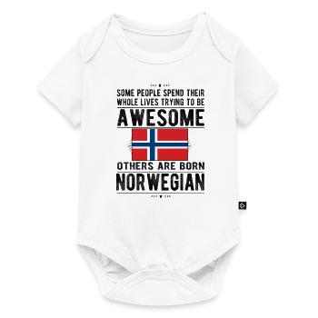 Norvège Norvégienne Drapeau Origine norvégienne - Body à manches courtes Premium Bébé - blanc - Devant
