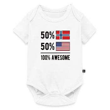 Half Norwegian Half American USA Norway flag - Baby Premium short-sleeve bodysuit - white - Front