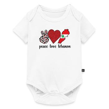 Stolzer Libanese Libanon Libanesische Wurzeln - Baby Premium Kurzarmbody - Weiß - Vorne