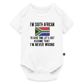 Afrique du Sud Drapeau Afrique du Sud Origine Afrique du Sud - Body à manches courtes Premium Bébé - blanc - Devant