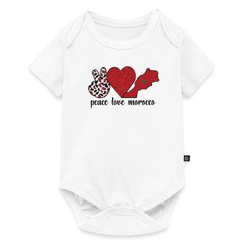Maroc Maroc Drapeau Racines marocaines - Body à manches courtes Premium Bébé - blanc - Devant