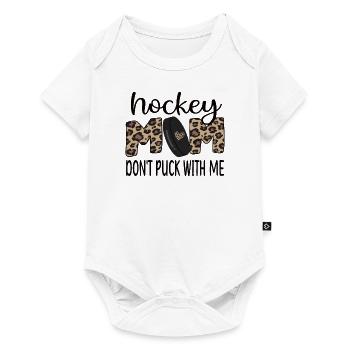 Stolze Eishockey Mama Von Eishockeyspieler Mutter - Baby Premium Kurzarmbody - Weiß - Vorne