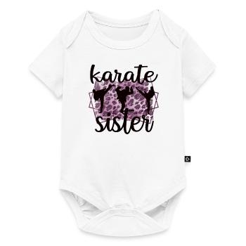 Cadeau de soeur de karaté fier de soeur de karaté - Body à manches courtes Premium Bébé - blanc - Devant