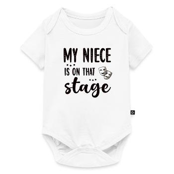 Fière tante de théâtre d’une actrice de théâtre - Body à manches courtes Premium Bébé - blanc - Devant