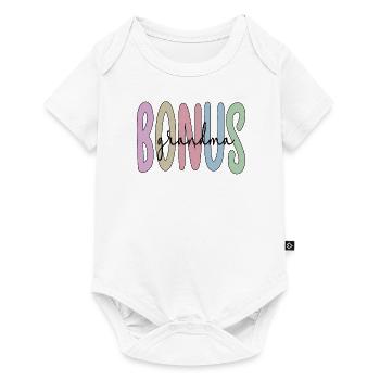 Fier cadeau de grand-mère bonus meilleure belle-mère grand-mère - Body à manches courtes Premium Bébé - blanc - Devant