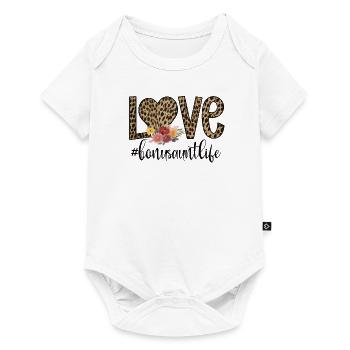 Stolze Bonus-Tante Beste Stieftante Geschenk - Baby Premium Kurzarmbody - Weiß - Vorne