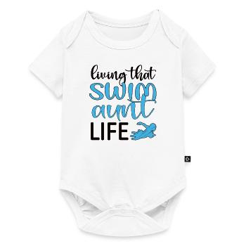 Proud Swimming Aunt Swimmer Swimming Aunt - Baby Premium short-sleeve bodysuit - white - Front