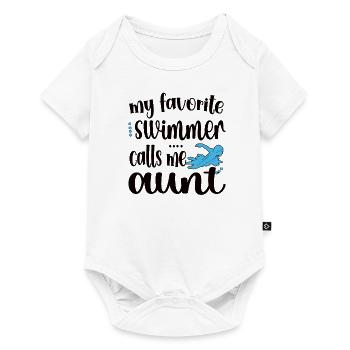 Proud Swimming Aunt Swimmer Swimming Aunt - Baby Premium short-sleeve bodysuit - white - Front