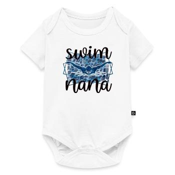 Fière natation Nana Nageuse Nana Grand-mère Cadeau - Body à manches courtes Premium Bébé - blanc - Devant