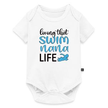 Fière natation Nana Nageuse Nana Grand-mère Cadeau - Body à manches courtes Premium Bébé - blanc - Devant
