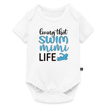 Stolze Schwimm-Mimi Schwimmer Mimi Oma Geschenk - Baby Premium Kurzarmbody - Weiß - Vorne