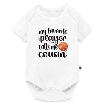 Stolzer Basketball-Cousin Basketballspieler-Cousin - Baby Premium Kurzarmbody - Weiß - Vorne