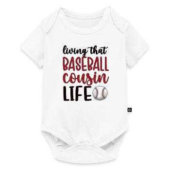 Fier cousin de baseball joueur de baseball cousin - Body à manches courtes Premium Bébé - blanc - Devant