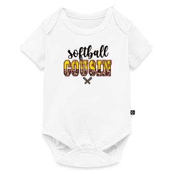 Fier cousin de softball d’un joueur de softball - Body à manches courtes Premium Bébé - blanc - Devant