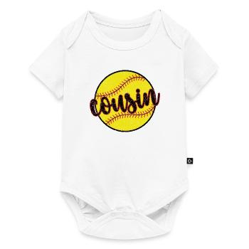 Fier cousin de softball d’un joueur de softball - Body à manches courtes Premium Bébé - blanc - Devant