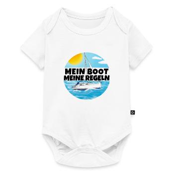 Mein boot meine Regeln Segelboot - Baby Premium Kurzarmbody - Weiß - Vorne